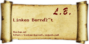 Linkes Bernát névjegykártya